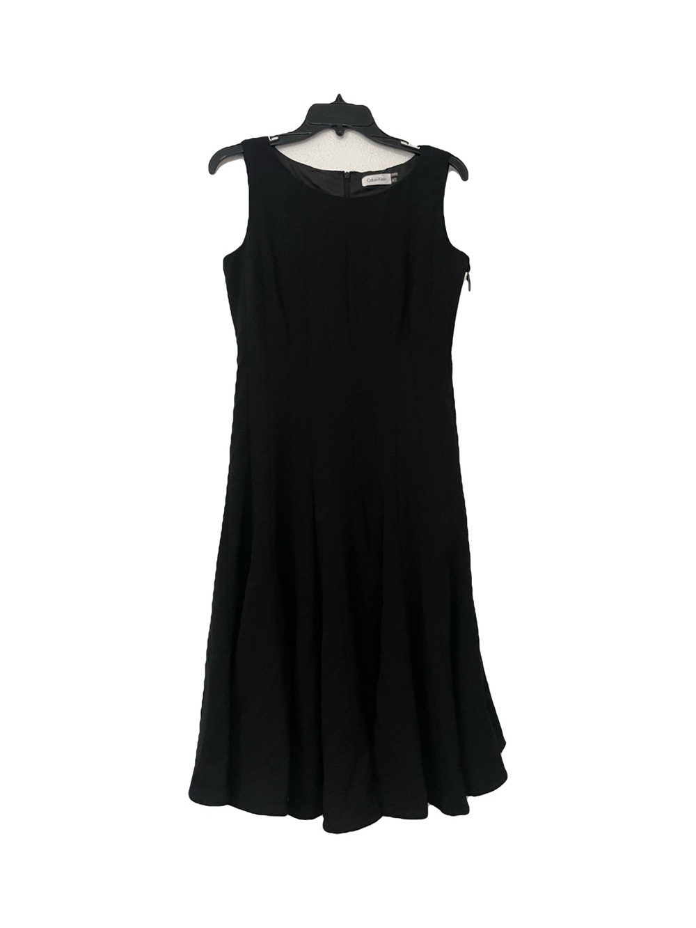 Calvin Klein Black Midi Sleeveless Flared Dress